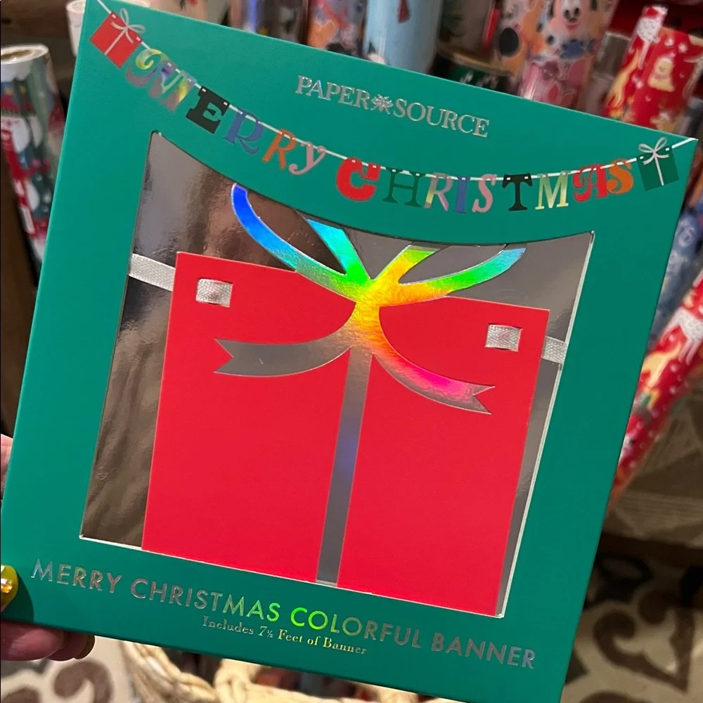 Paper Source MERRY CHRISTMAS Red and Green Christmas Banner